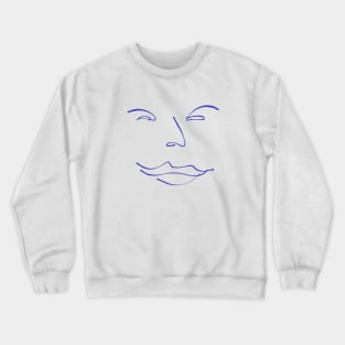 Smug Mischief Face Line Drawing Crewneck Sweatshirt